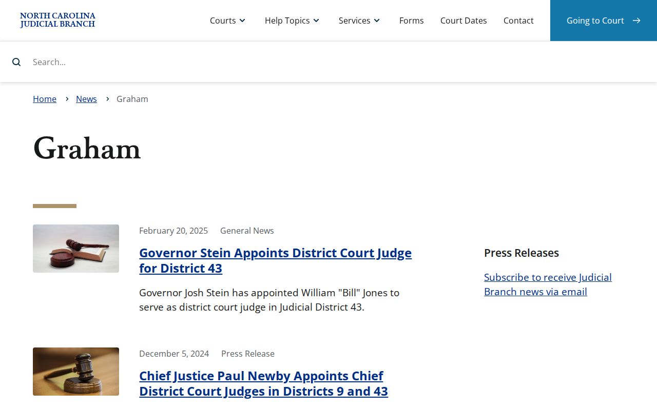 Graham County court calendar Judicial Branch eCourts news