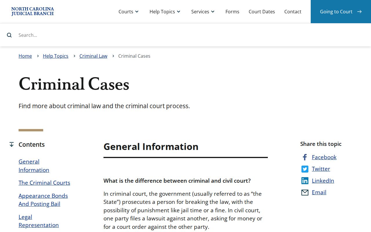 Graham County criminal docket court stages in North Carolina