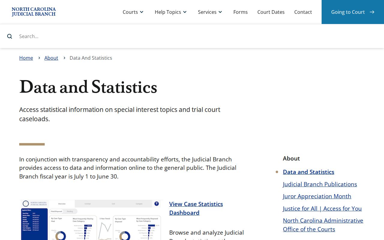 Graham County court docket Judicial Branch data and statistics page